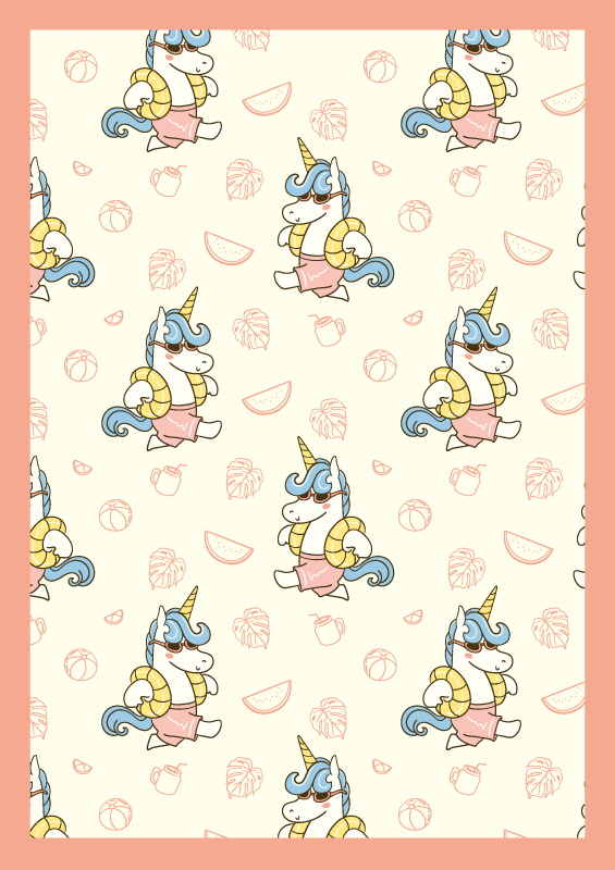 Alfombra de vinilo infantil estampado de unicornio - TenVinilo