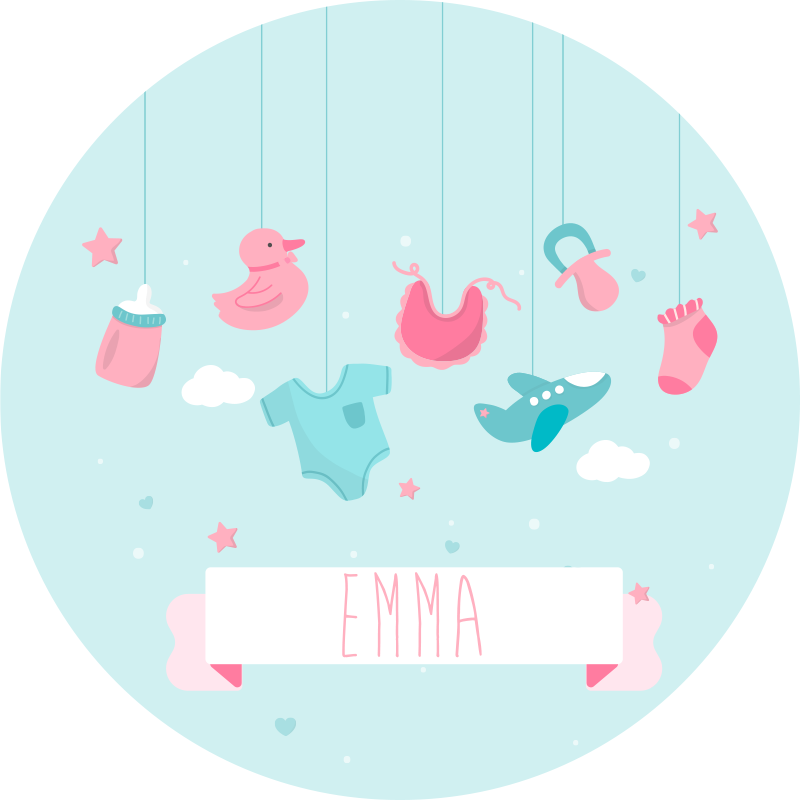 Alfombra vinílica bebé guardería personalizada - TenVinilo