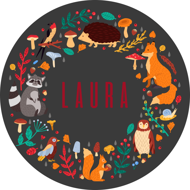 Alfombra vinílica bebé bosque personalizado - TenVinilo