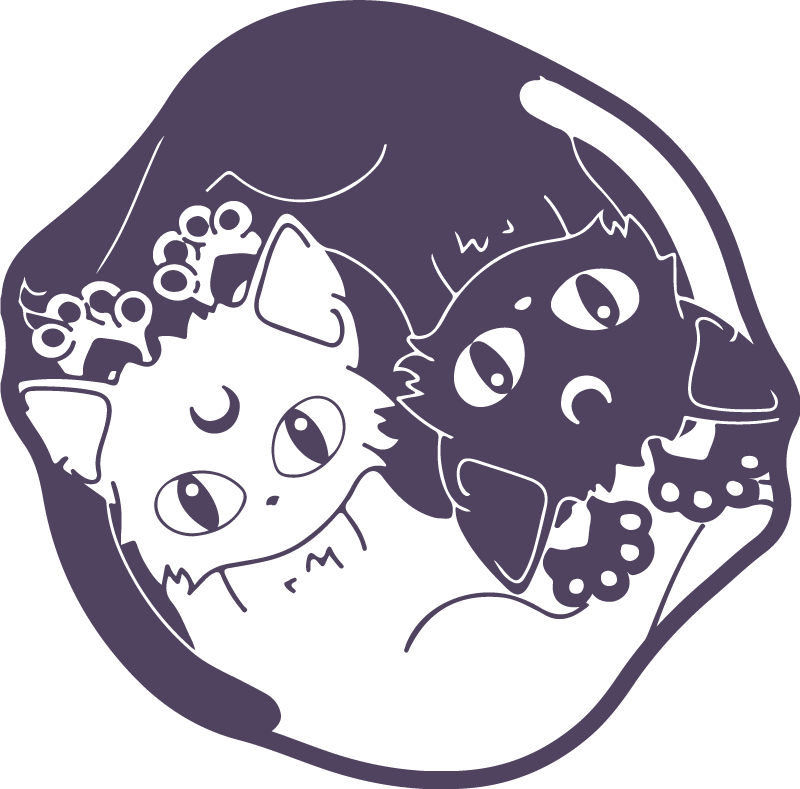 Alfombra de vinilo infantil dúo de gatos juguetones - TenVinilo