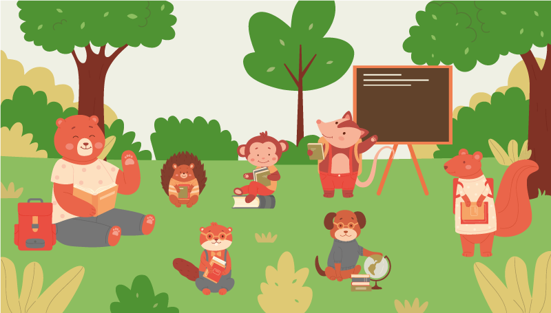 Alfombra de vinilo infantil aula de la selva - TenVinilo