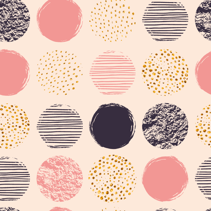 Alfombra de vinilo geométrica conjunto de lunares - TenVinilo