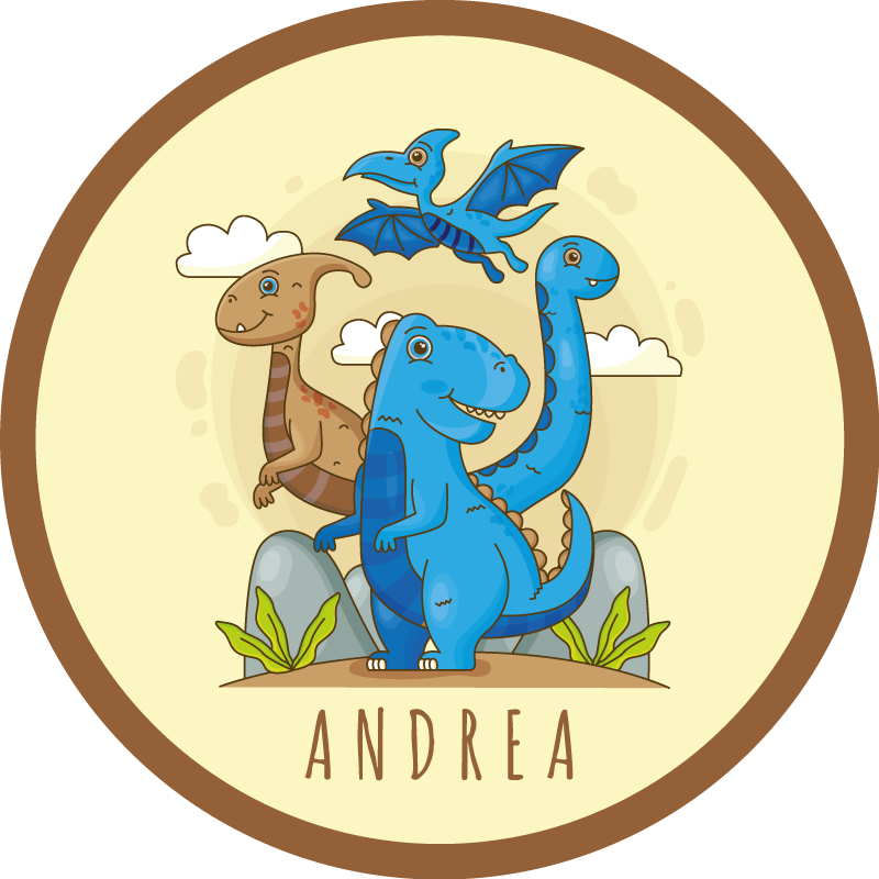 Alfombra vinílica personalizable composición de dinosaurios - TenVinilo