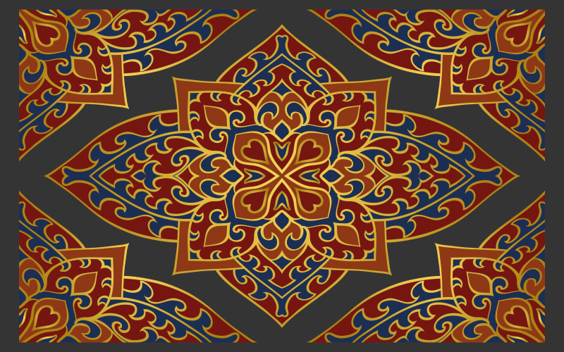 Alfombra vinílica mandala diseño mandala ornamental - TenVinilo