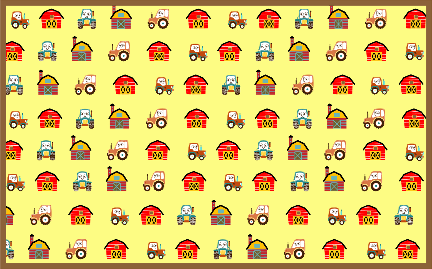 Alfombra vinílica infantil tractores de campo - TenVinilo