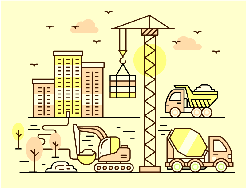 Alfombra vinílica infantil construcción urbana - TenVinilo