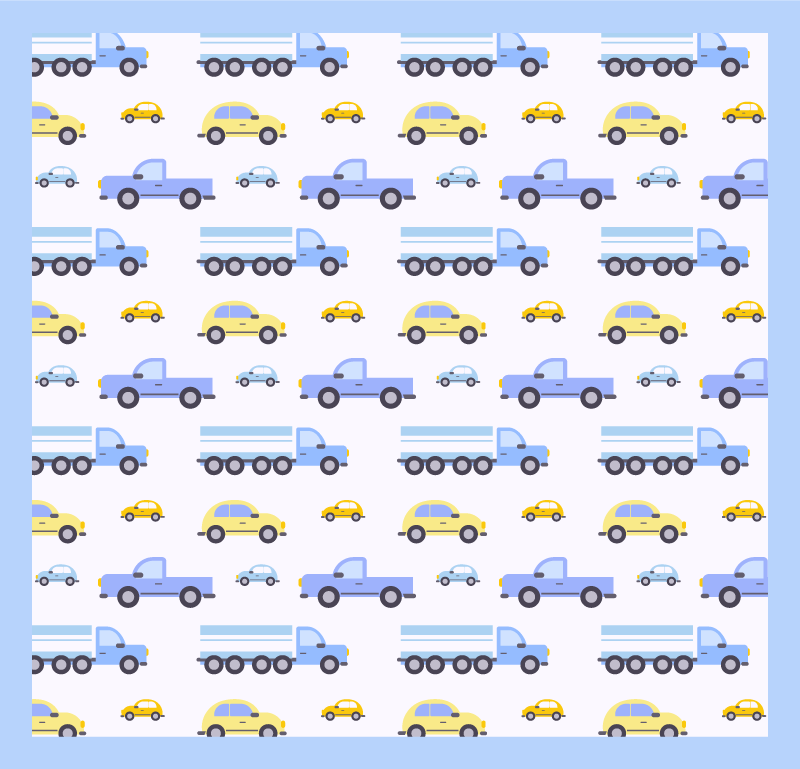 Alfombra vinílica infantil camiones y coches - TenVinilo