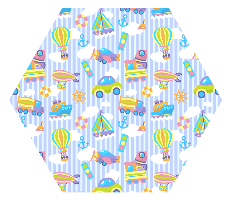 Alfombra de vinilo infantil imágenes de la infancia - TenVinilo