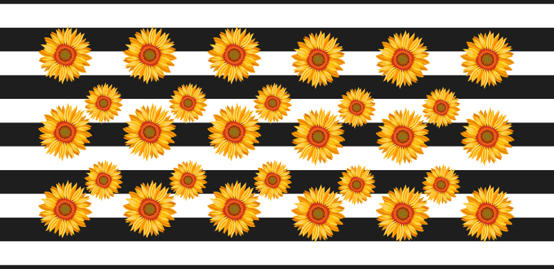 Alfombra vinílica flores rayas de girasol - TenVinilo