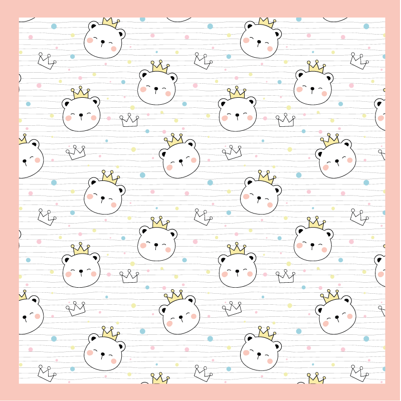 Alfombra vinílica infantil personajes de animales coronados - TenVinilo