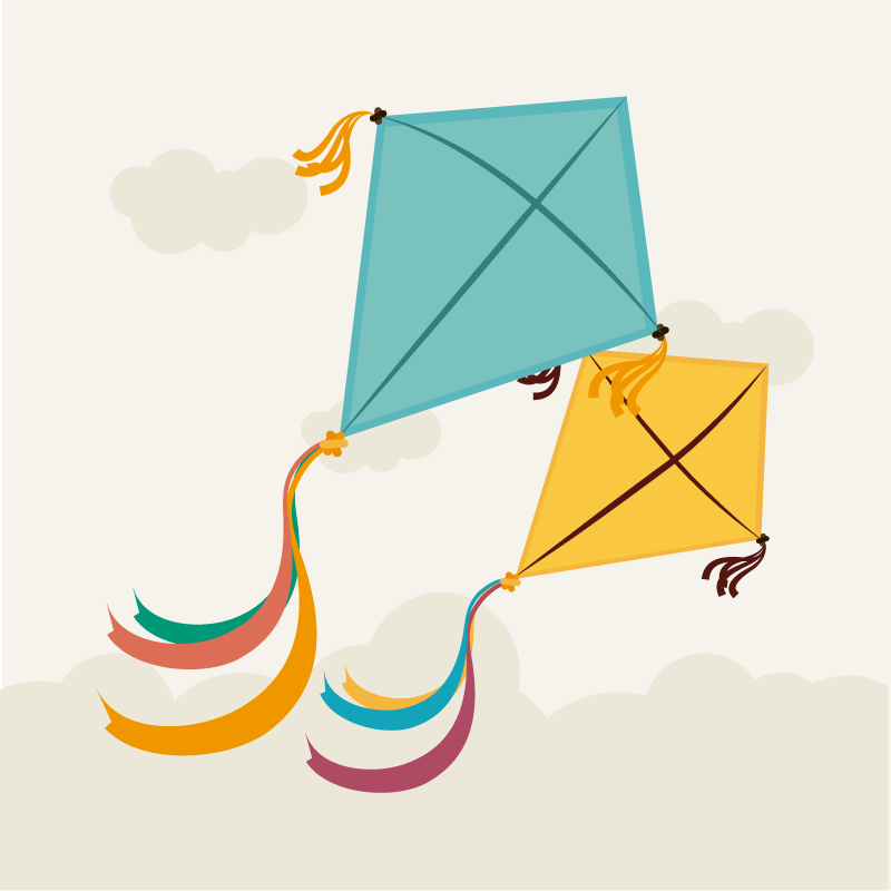 Alfombra de vinilo infantil ilustración de cometas voladoras - TenVinilo