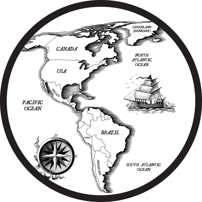 Alfombra de vinilo mapamundi Continente americano - TenVinilo