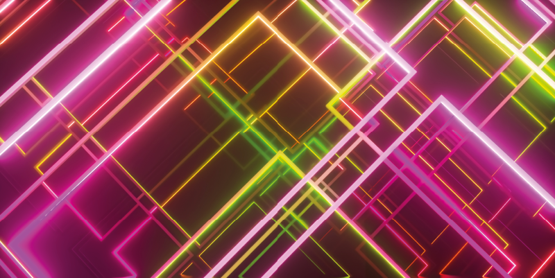 Alfombras vinílicas modernas arte lineal de neón - TenVinilo