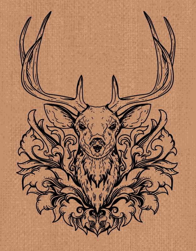 Alfombra vinílica animales diseño elegante de ciervo - TenVinilo