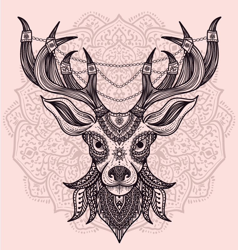 Alfombra vinílica animales motivo de ciervo gris - TenVinilo