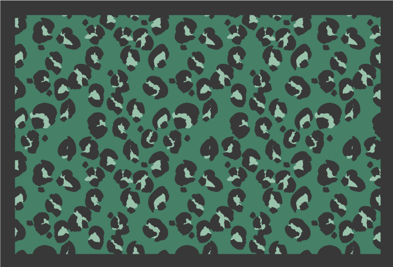 Alfombra vinílica animal print estampado de leopardo verde - TenVinilo