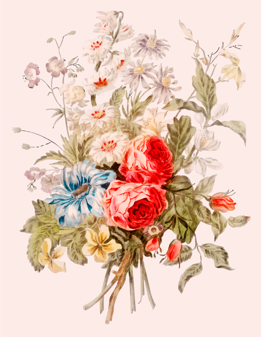 Alfombra vinílica flores exquisito arreglo floral - TenVinilo