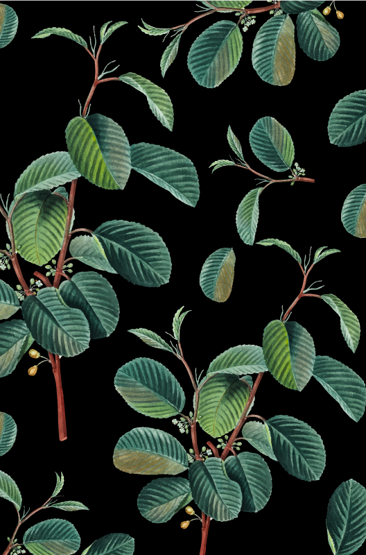 Alfombra vinílica salón motivo de follaje vibrante - TenVinilo