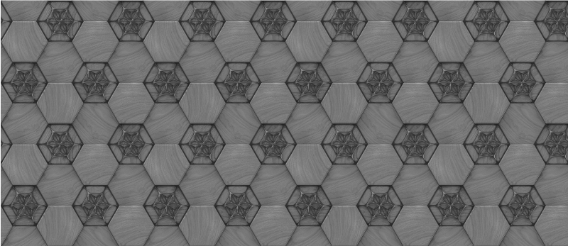 Alfombra vinílica efecto mármol patrón gris hexagonal - TenVinilo