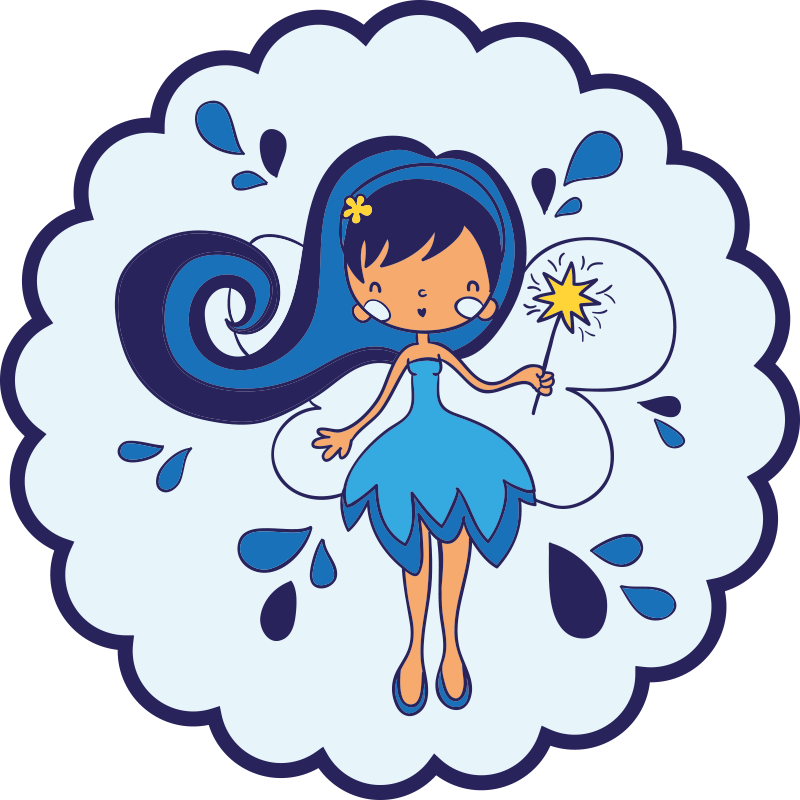 Alfombra de vinilo infantil Hada con varita vestido azul - TenVinilo