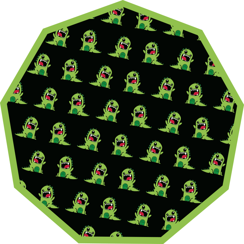 Alfombra de vinilo infantil de criaturas de dibujos - TenVinilo