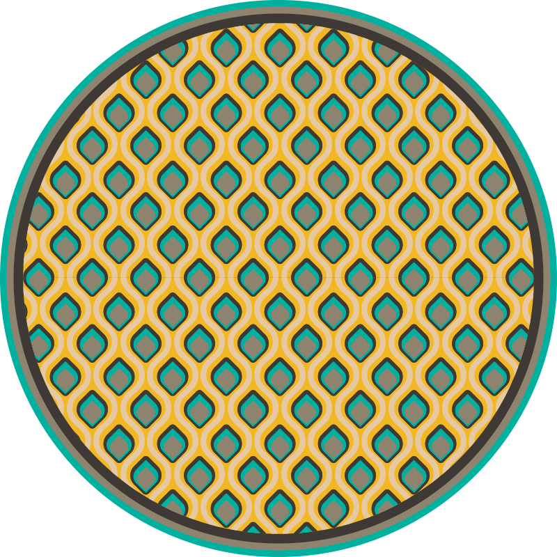 Alfombra vinílica cocina patrón moderno de mediados de siglo - TenVinilo