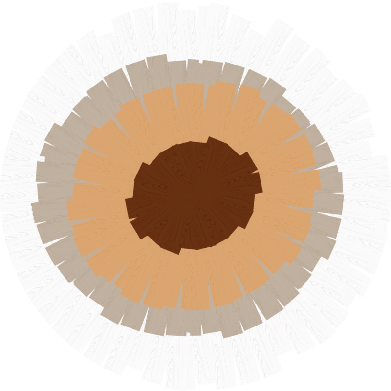 Alfombra vinílica textura madera diseño de tronco circular - TenVinilo