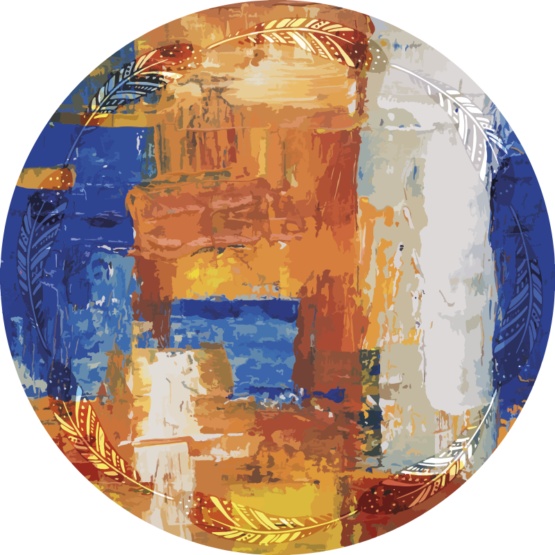 Alfombra vinílica minimalista fusión de colores abstractos - TenVinilo