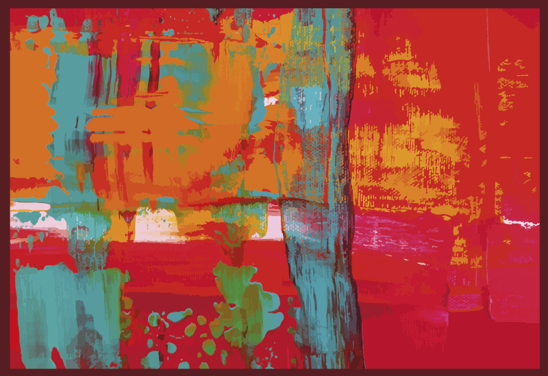 Alfombra de vinilo geométrica trazos de pintura abstracta - TenVinilo