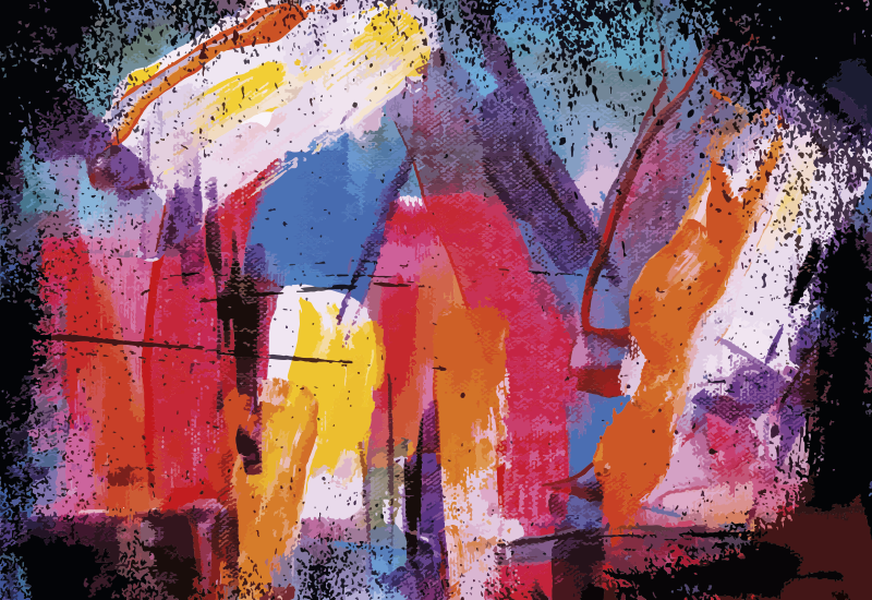 Alfombras vinílicas modernas salpicadura abstracta vibrante - TenVinilo