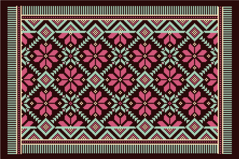 Alfombra vinílica salón inspiración floral nórdica - TenVinilo