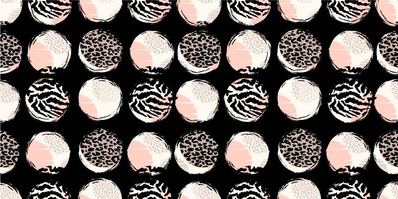 Alfombra vinílica animal print patrones circulares audaces - TenVinilo