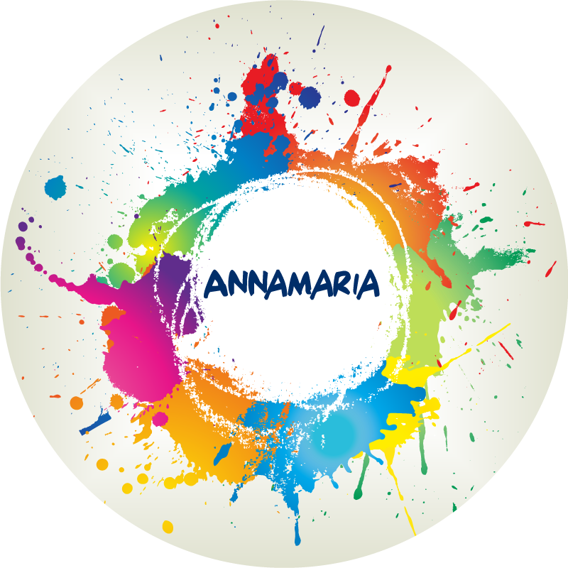 Alfombras vinílicas juvenils salpicaduras con nombre - TenVinilo