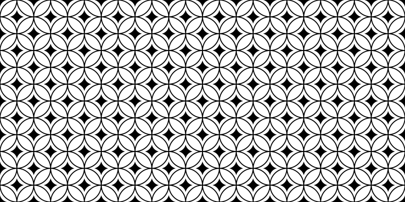 Alfombra vinílica hidráulica círculos blancos y negros - TenVinilo