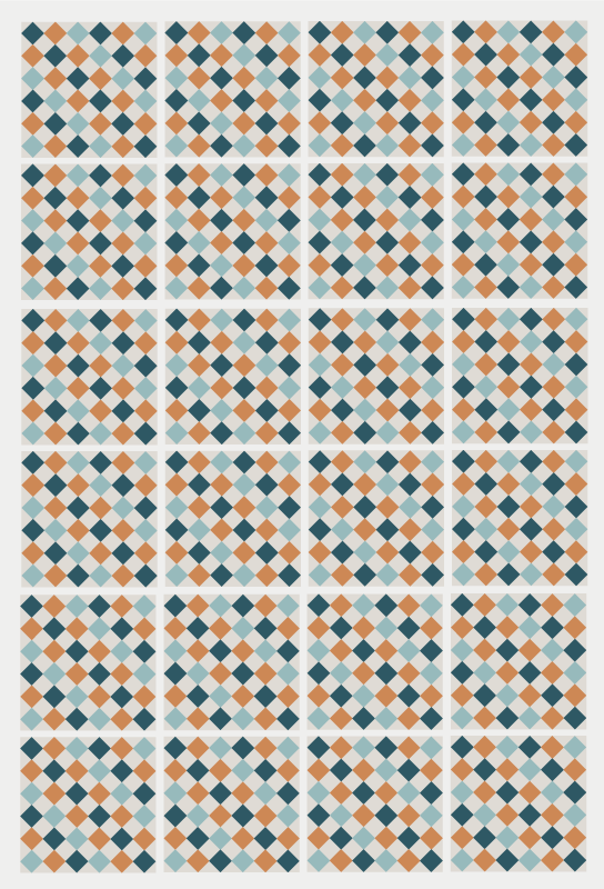 Alfombra vinílica baño azulejos geométricos abstractos - TenVinilo