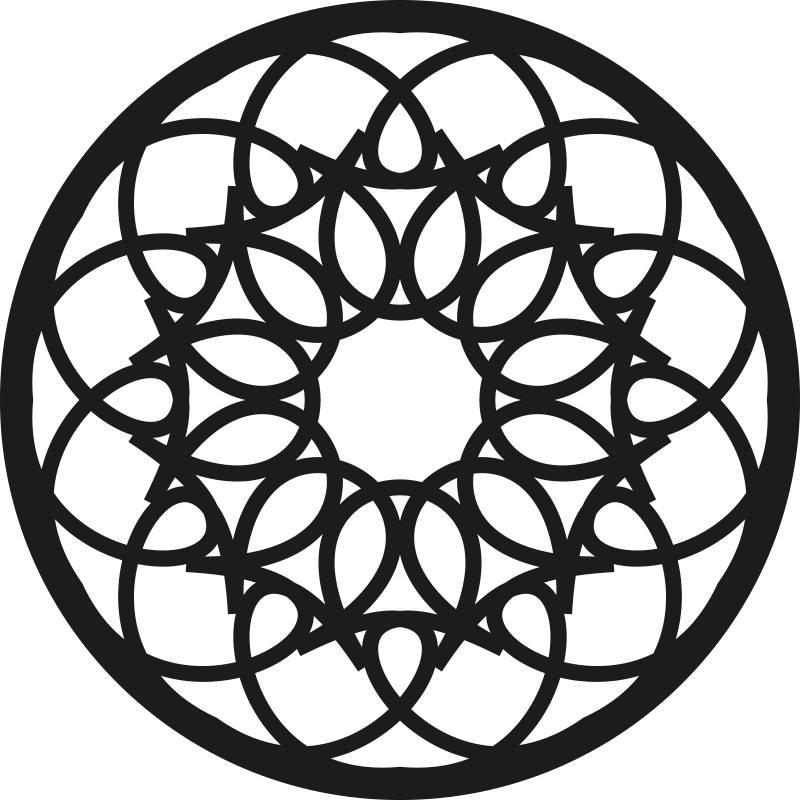 Alfombra vinílica mandala patrón negro intrincado - TenVinilo