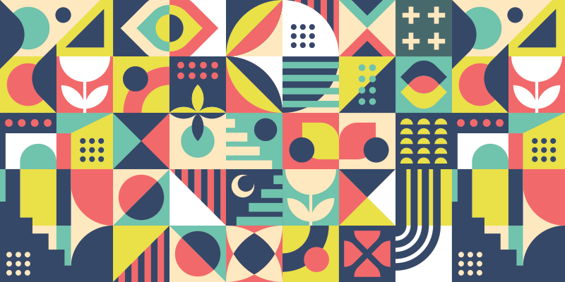 Alfombra de vinilo geométrica formas vivas - TenVinilo