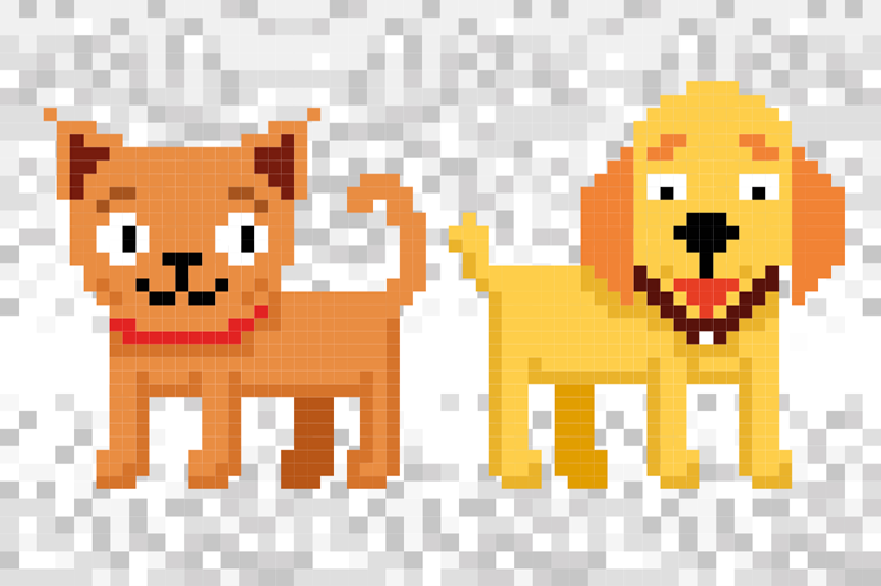 Aflombra vinílica animales de pixel art - TenVinilo