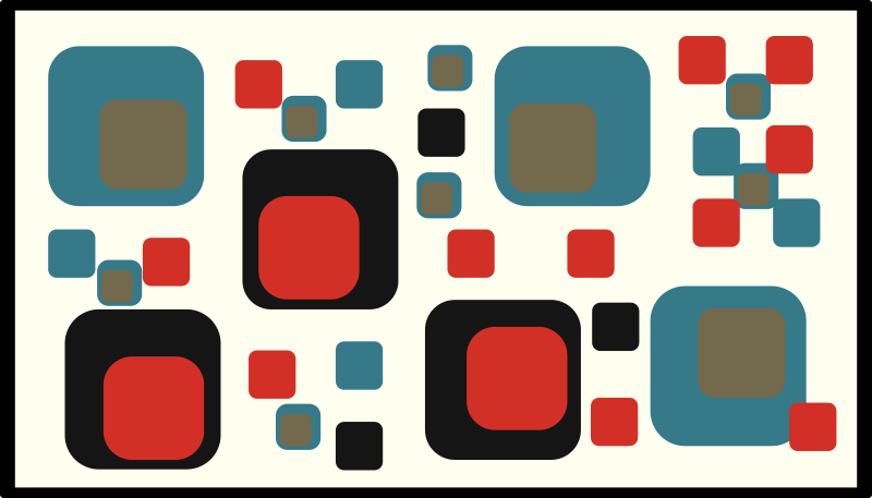 Alfombra de vinilo geométrica cuadrados abstractos coloridos - TenVinilo