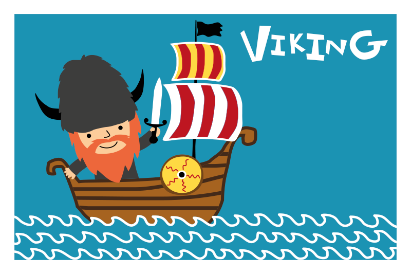 Alfombra vinílica infantil aventura vikinga - TenVinilo