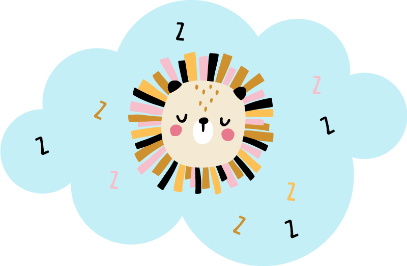 Alfombra de vinilo infantil nube de león soñoliento - TenVinilo