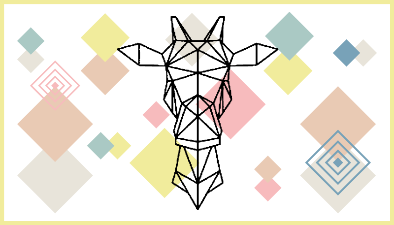 Alfombras vinílicas juvenils jirafa de origami abstracta - TenVinilo