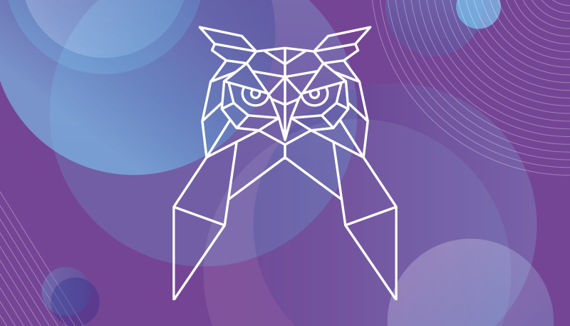 Alfombra vinílica animales arte geométrico del búho - TenVinilo