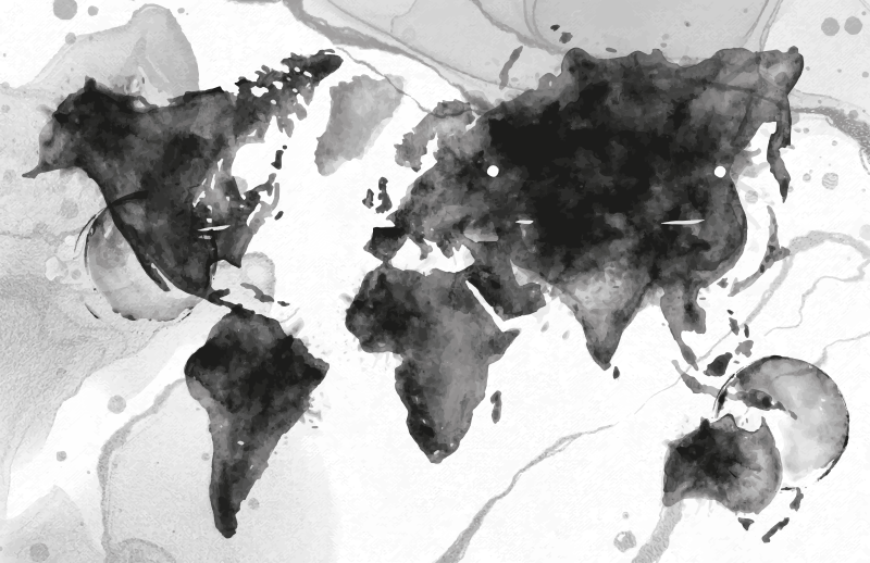 Alfombra de vinilo mapamundi ilustración de mapa abstracto - TenVinilo