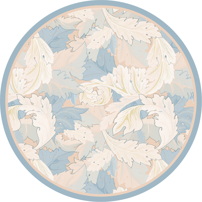 Alfombra vinílica flores patrón de hojas suaves - TenVinilo