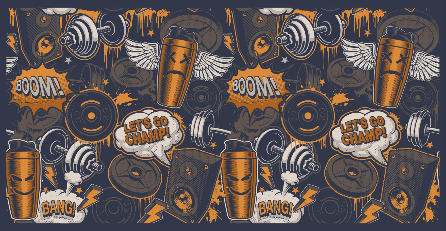 Alfombras vinílicas juvenils vibras energéticas fitness - TenVinilo