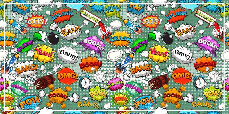 Alfombras vinílicas juvenils efectos de audio cómicos - TenVinilo