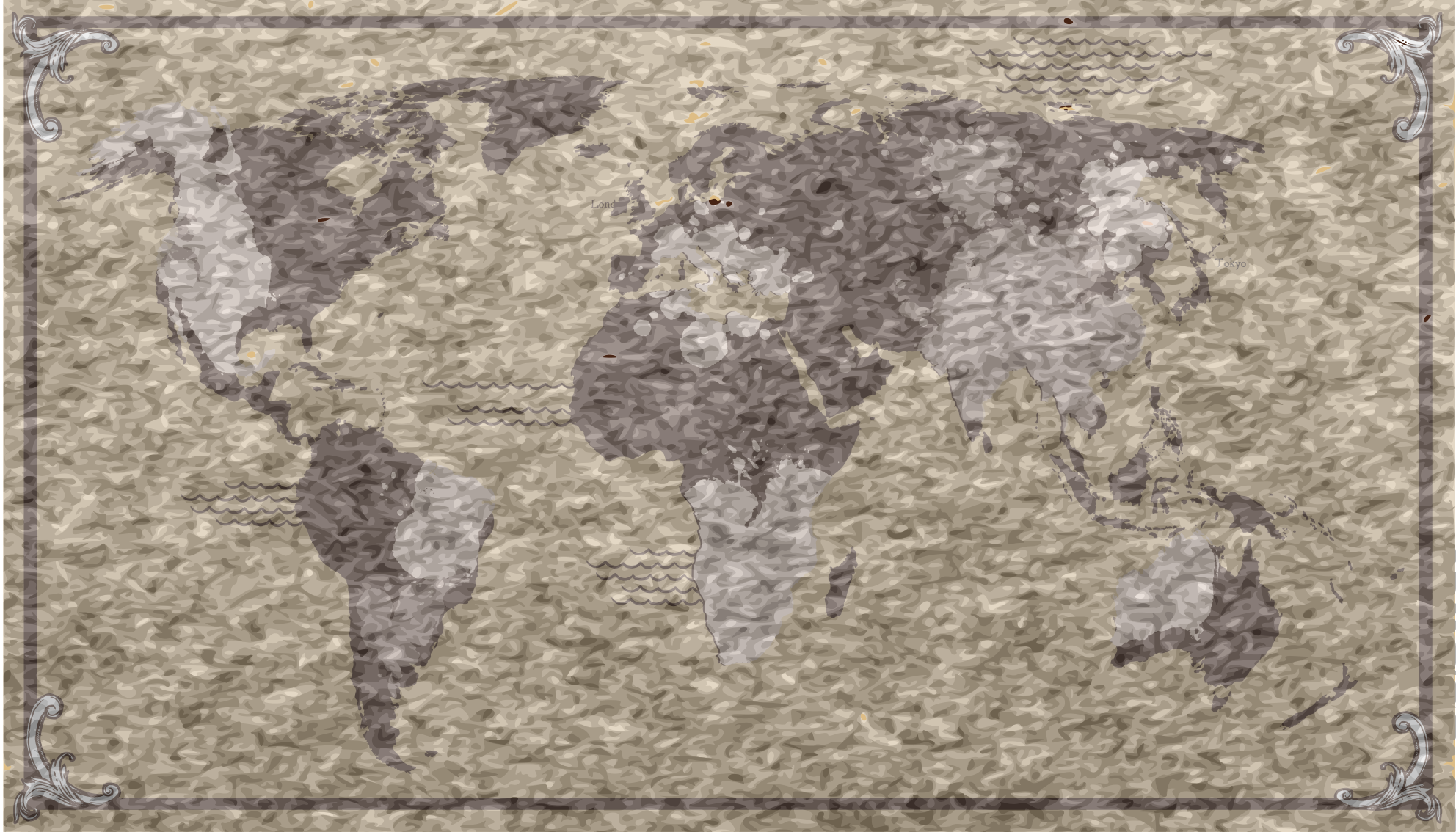 Alfombra de vinilo mapamundi ilustración del mundo - TenVinilo