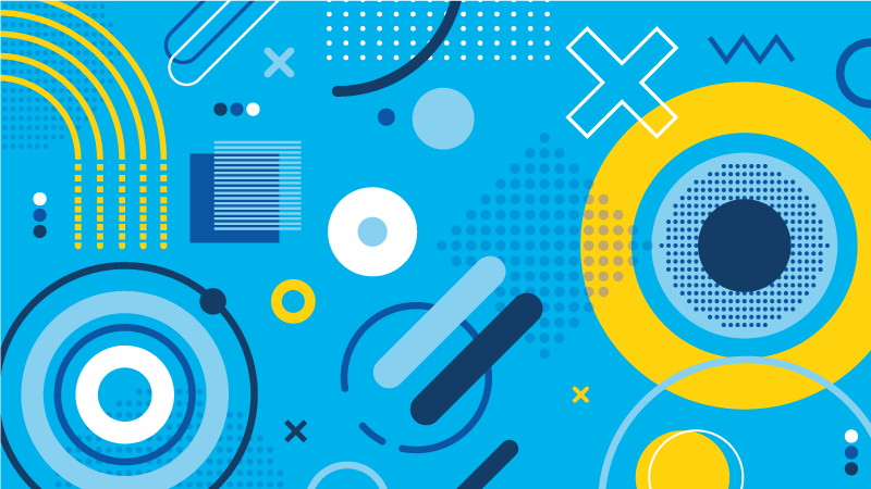 Alfombra de vinilo geométrica motivo moderno azul - TenVinilo