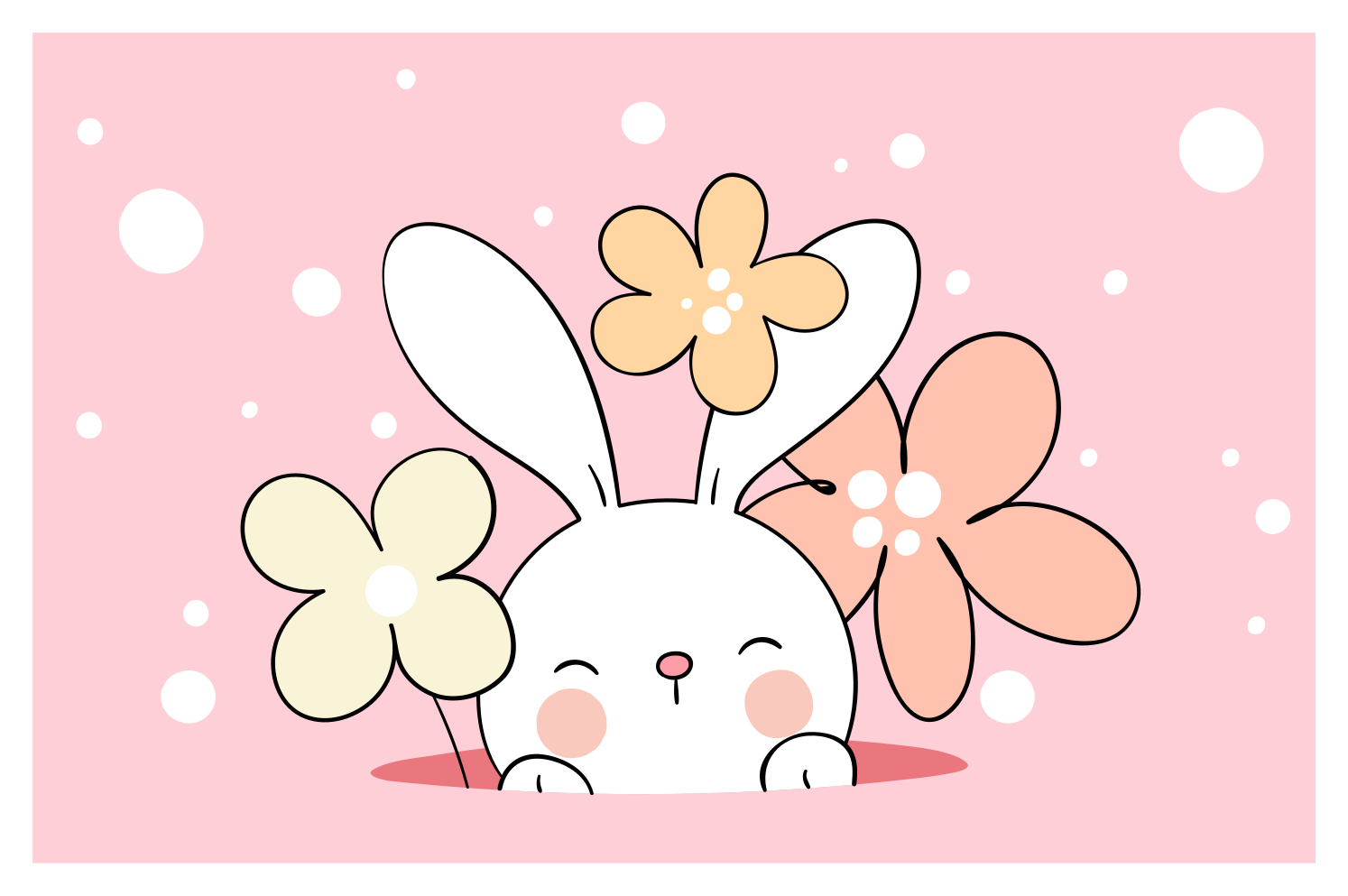 Alfombra de vinilo infantil ilustración de conejito bebé - TenVinilo